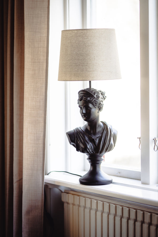 Lampfot byst, svart, 50 cm