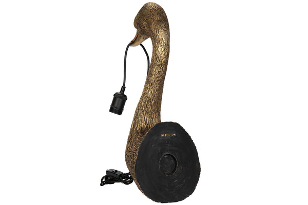 Vägglampa formad som en svan, svart H59 cm