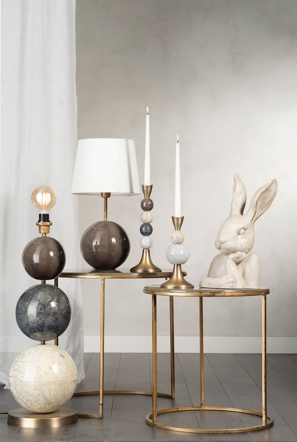 Multi Stone Lampfot i metall, grå H78 cm