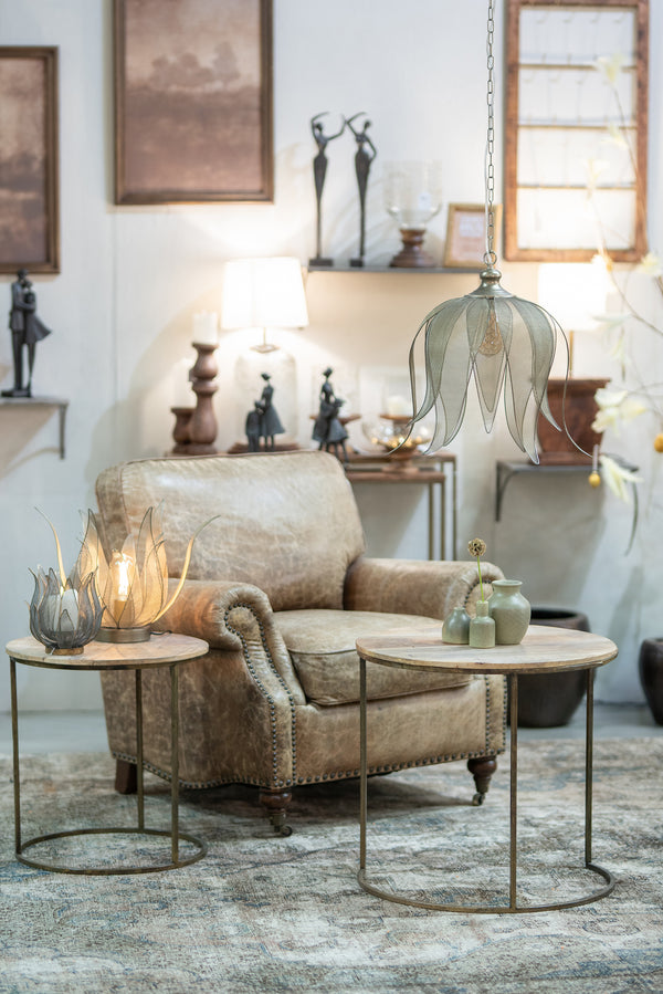 Grace Bordslampa blomformad, mässingsfärgad Ø35 cm