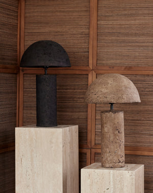 Deva bordslampa i papier-maché, svart 48 cm