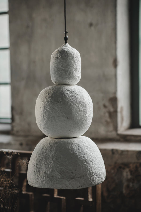 Liora taklampa i papier-maché, vit 40 cm
