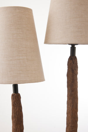 Fungu bordslampa i papier-maché, brun 72 cm