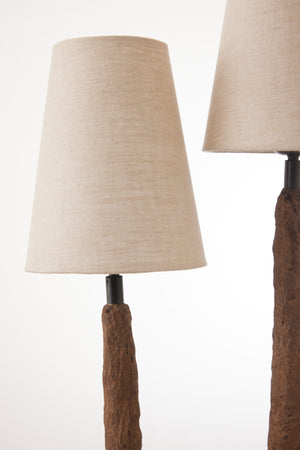 Fungu bordslampa i papier-maché, brun 72 cm