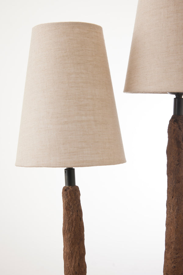 Fungu bordslampa i papier-maché, brun 72 cm