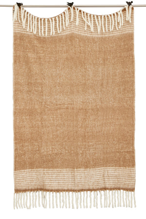 Almond Mohair pläd i ullblandning, beige 130 × 170 cm
