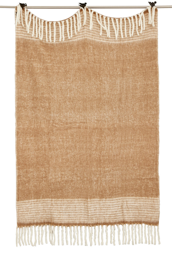 Almond Mohair pläd i ullblandning, beige 130 × 170 cm