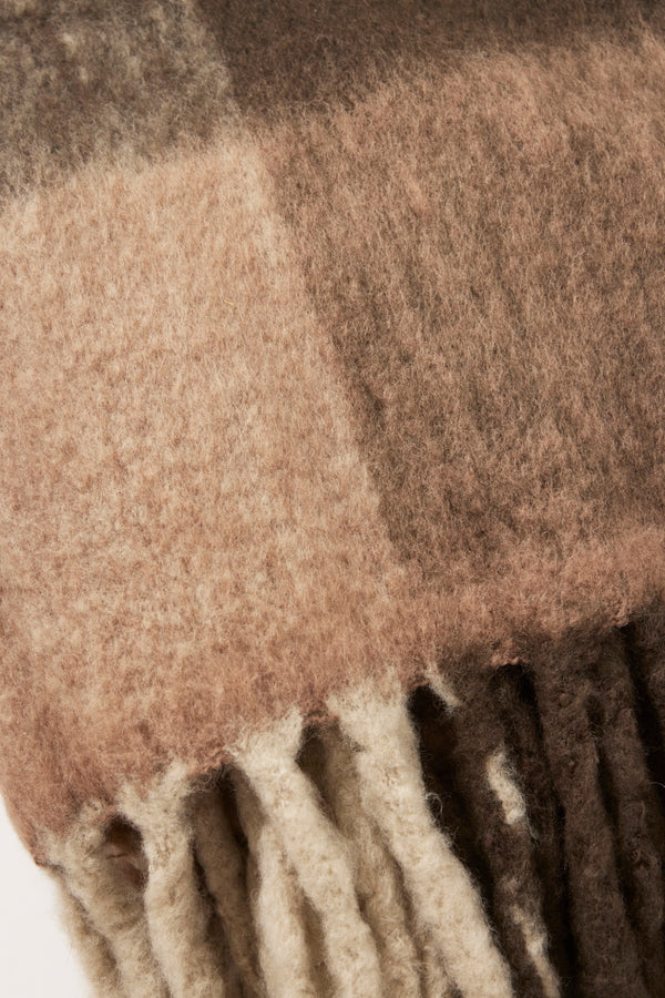 Brown Check Mohair pläd i ullblandning, brun 130 × 170 cm