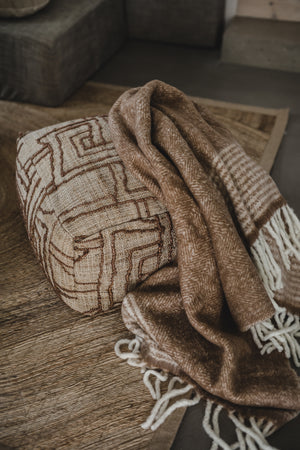 Almond Mohair pläd i ullblandning, beige 130 × 170 cm