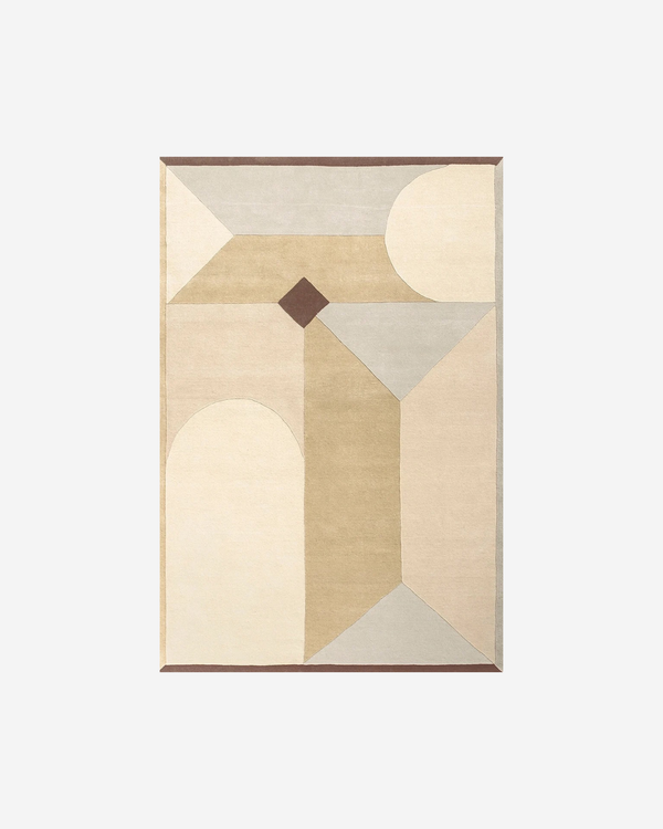 Prisca Geometric Wool Rug brown/grey