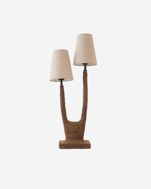 Fungu bordslampa i papier-maché, brun 72 cm