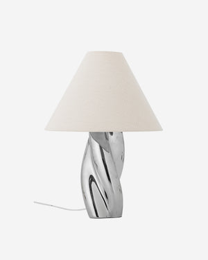 Silva Bordslampa i stengods, silverfärgad, 49 cm