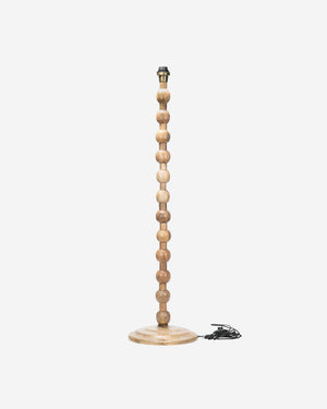 Golvlampfot med träklot i mangoträ, ljusbrun, 120 cm