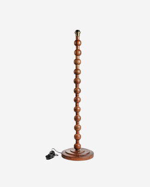 Golvlampfot med träklot i mangoträ, brun, 120 cm