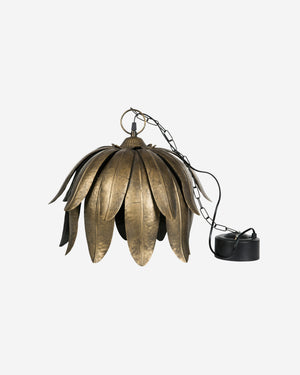 Taklampa näckros, mässingsfärgad Ø45 cm
