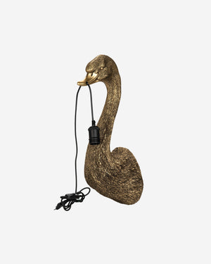 Vägglampa formad som en svan, svart H59 cm