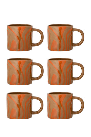 Ninka Koppar, 6-pack i Stengods Orange