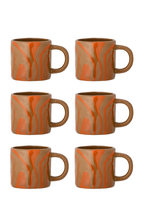 Ninka Koppar, 6-pack i Stengods Orange