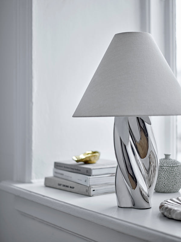 Silva Bordslampa i stengods, silverfärgad, 49 cm