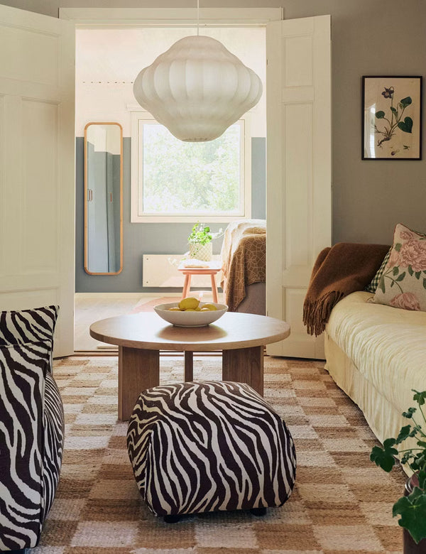 Le Petite Sittpuff Zebra, Brun / Vit