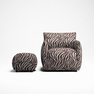 Le Petite Sittpuff Zebra, Brun / Vit
