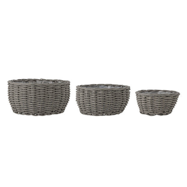 Fioria Krukor, 3-pack i Polyrotting Grå