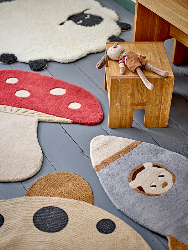 Mushroom Matta i Ull Röd 90 × 85 cm – bild 5