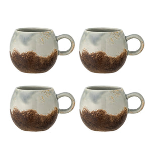 Paula Koppar, 4-pack i Stengods Brun Ø9 cm