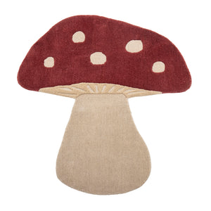 Mushroom Matta i Ull Röd 90 × 85 cm