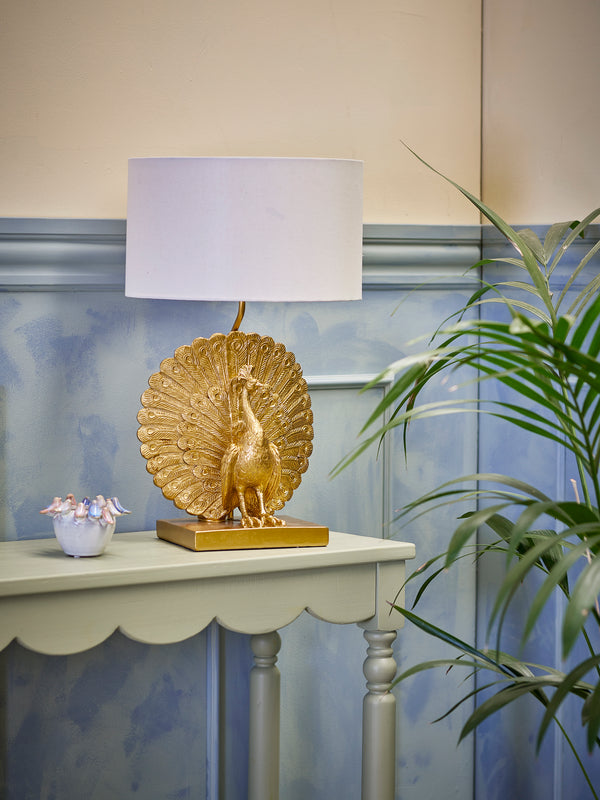 Peacock Bordslampa, guldfärgad, 58,5 cm