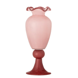 Frills Vas i Glas Rosa