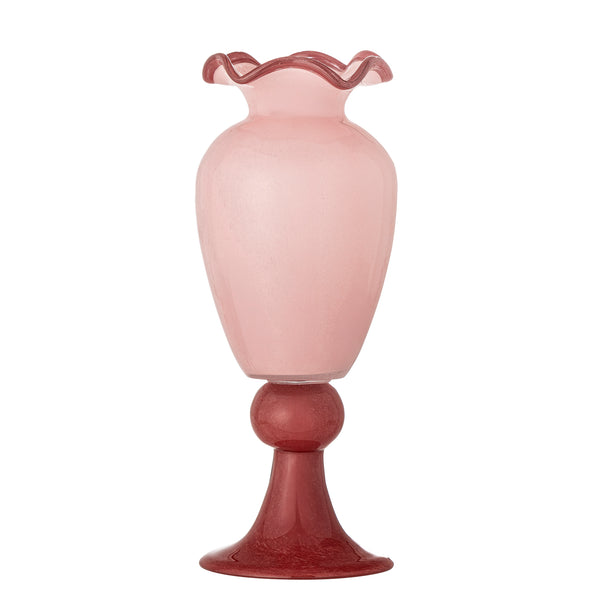 Frills Vas i Glas Rosa